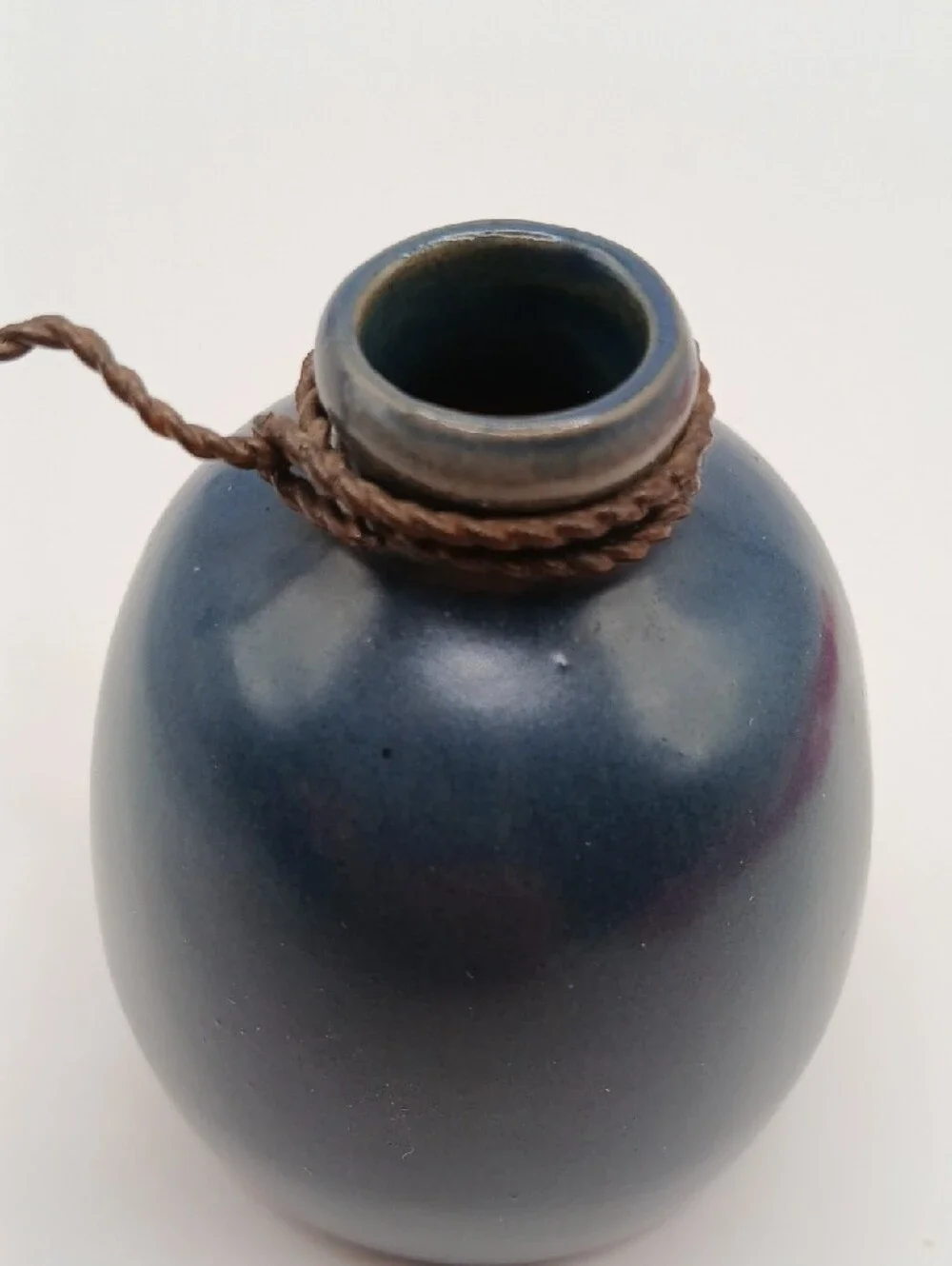 Honey & Me Small Blue Ceramic Vase with Wire Star